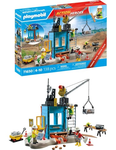 Playmobil 71650 Action Heroes – Cantiere Edile con Operai e Accessori PLA71650 Playmobil | Futurartshop.com