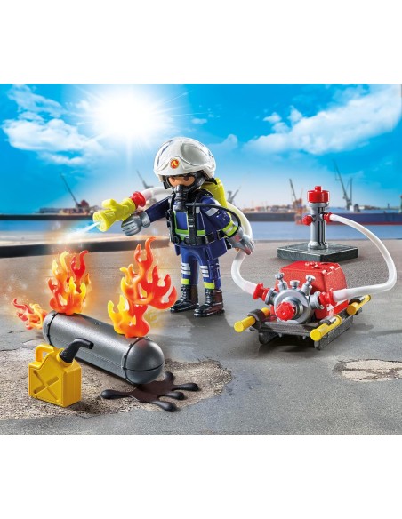 Playmobil 71826 Firefighter with Water Pump – Action Heroes Set PLA71826 Playmobil | Futurartshop.com