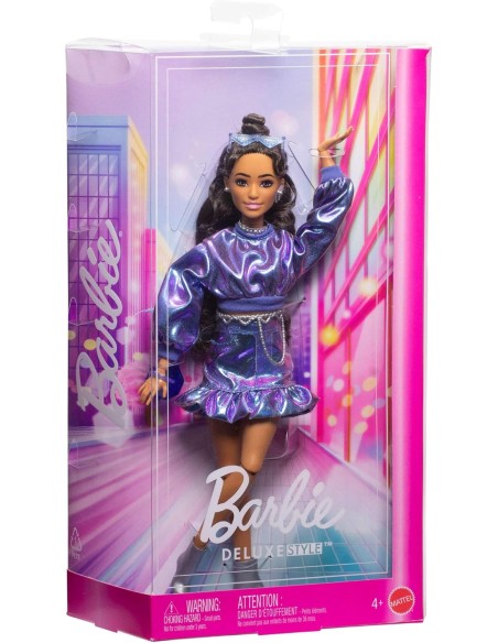 Barbie Deluxe Style n.7 Bambola con Outfit Blu Metallizzato AGRJFP42 Mattel | Futurartshop.com