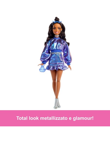 Barbie Deluxe Style n.7 Bambola con Outfit Blu Metallizzato AGRJFP42 Mattel | Futurartshop.com
