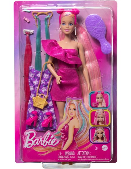 Barbie Fun & Fancy Hair Doll Long Colorful Hair 10 Accessories AGRJDC85 Mattel | Futurartshop.com