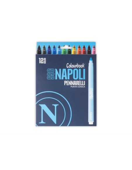Confezione 12 pennarelli SSC Napoli LAGSSCN25075 Colourbook | Futurartshop.com