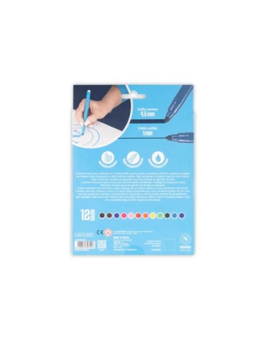 Confezione 12 pennarelli SSC Napoli LAGSSCN25075 Colourbook | Futurartshop.com