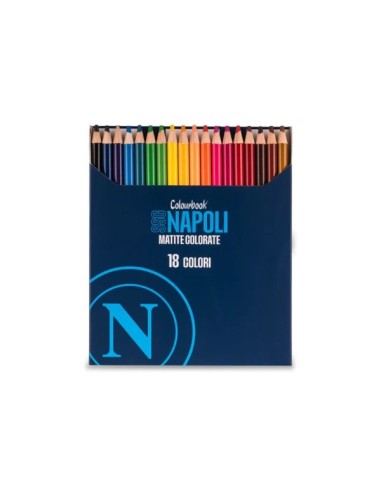 Confezione 18 matite colorate SSC Napoli LAGSSCN25061 Colourbook | Futurartshop.com