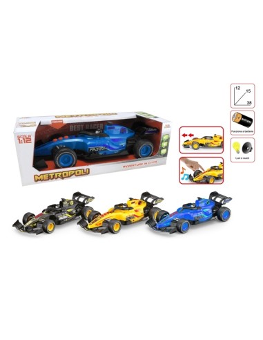 Auto F1 Scala 1:12 Frizione Luci e Suoni - 3 Colori TOY28460 Toys Garden | Futurartshop.com