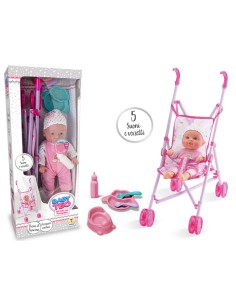 Baby Teo Bebè con Passeggino ad Ombrello - Bambola Gioco TEO80467 Teorema | Futurartshop.com