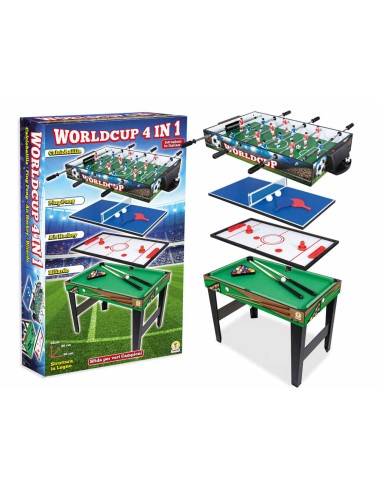 Worldcup 4 in 1 Wooden Game Table - Multi Game for Kids TEO67359 Teorema | Futurartshop.com