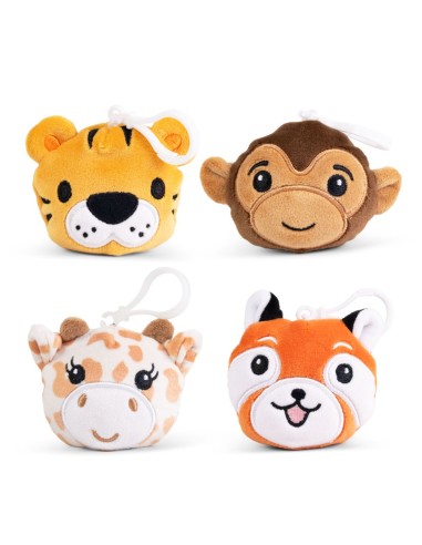 Safari Animals Plush Keyring with Clip - Soft Fluff Keychain KEYFP12SFK KeyCraft | Futurartshop.com