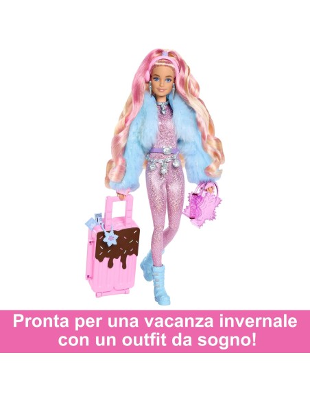 Barbie Extra Fly Bambola Viaggiatrice Tema Neve 15 Accessori AGRHPB16 Mattel | Futurartshop.com