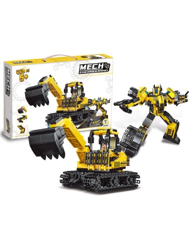 Excavator Building Blocks 465 Pcs 2 in 1 Mega Engineering Kids TEO80933 Teorema | Futurartshop.com