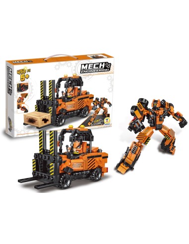 Costruzioni Muletto 452 Pezzi 2 in 1 Mega Engineering Bambini TEO80931 Teorema | Futurartshop.com