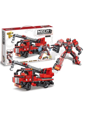 Fire Truck Building Blocks 429 Pcs 2 in 1 Mega Engineering TEO80934 Teorema | Futurartshop.com
