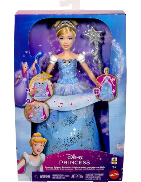 Disney Cenerentola Ballo Incantato Bambola Abito Luminoso Bacchetta AGRJBF94 Mattel | Futurartshop.com