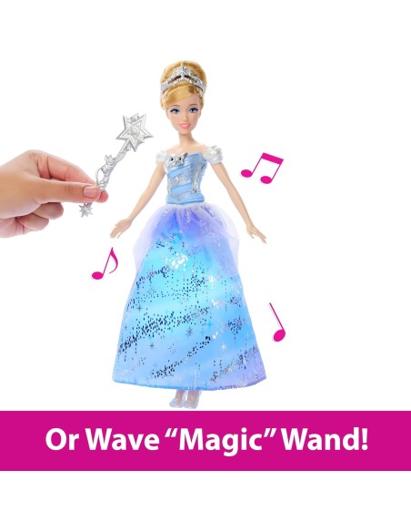 Disney Cinderella Enchanted Ball Doll Light-Up Dress Magic Wand AGRJBF94 Mattel | Futurartshop.com