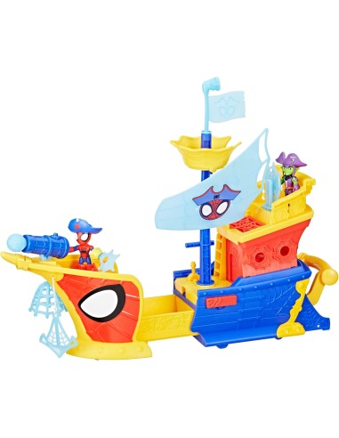 Marvel Spidey Friends Water-Webs Pirate Ship Toy Webs Bubbles Play AGRG0666 Hasbro | Futurartshop.com