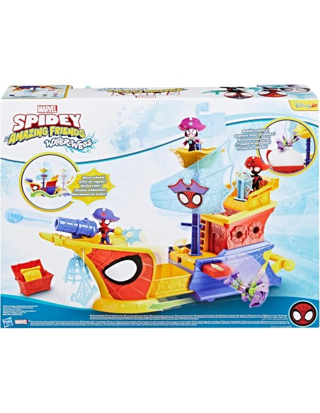 Marvel Spidey Friends Water-Webs Pirate Ship Toy Webs Bubbles Play AGRG0666 Hasbro | Futurartshop.com