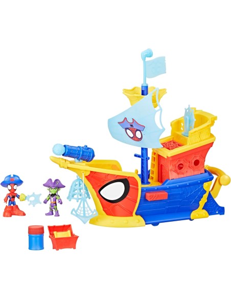 Marvel Spidey Friends Water-Webs Pirate Ship Toy Webs Bubbles Play AGRG0666 Hasbro | Futurartshop.com