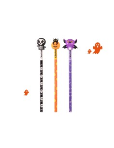 Halloween HB Pencils Set 3 Pieces - Spooky Theme School Supply LAGCOL25882 Colourbook | Futurartshop.com