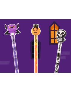 Halloween HB Pencils Set 3 Pieces - Spooky Theme School Supply LAGCOL25882 Colourbook | Futurartshop.com 2