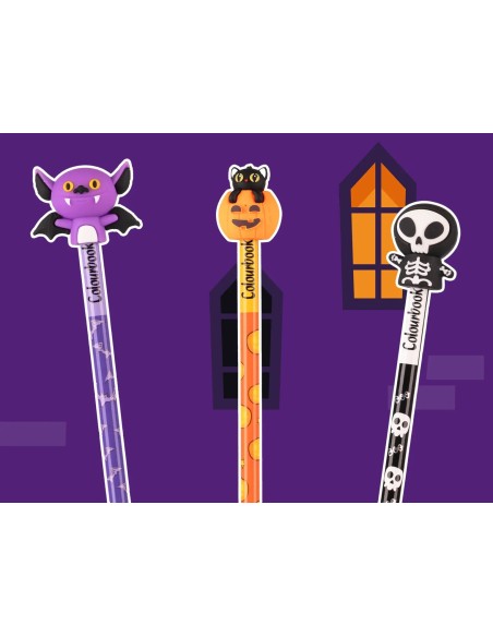 Halloween HB Pencils Set 3 Pieces - Spooky Theme School Supply LAGCOL25882 Colourbook | Futurartshop.com