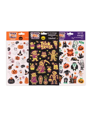 Set Adesivi Halloween 3 Modelli - Stickers Decorativi Tema Horror LAGCOL25887 Colourbook | Futurartshop.com