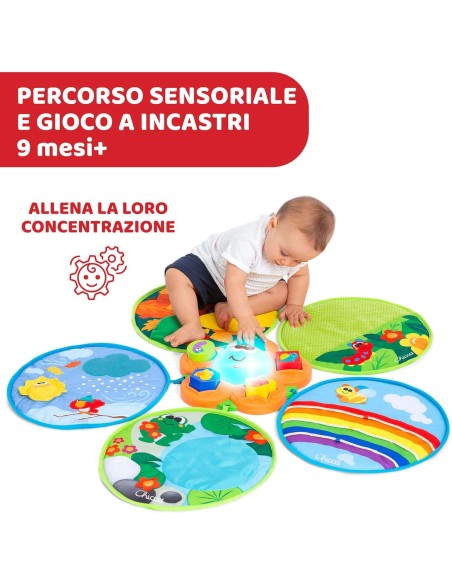 Kids Sensory Play Mat with Sounds & Lights 5 Soft Tiles Electronic TOY11315 Chicco | Futurartshop.com