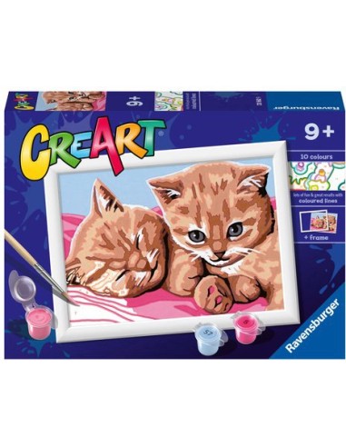 Creart Feline Friends 18x13 cm - Paint by Numbers Cats Art Kit RAV23562 Ravensburger | Futurartshop.com