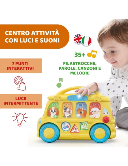 Chicco Bilingual Animal School Bus Educational Toy AGR57891 Chicco | Futurartshop.com
