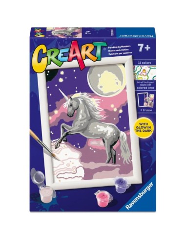CreArt Starlit Unicorn - Paint by Numbers Kit 13x18 cm RAV23093 Ravensburger | Futurartshop.com