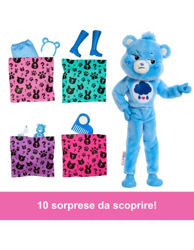 Barbie Cutie Reveal Care Bears Grumpy Bear - Bambola con 10 Sorprese ROUJCN96 Mattel | Futurartshop.com
