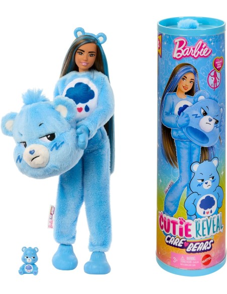 Barbie Cutie Reveal Care Bears Grumpy Bear - Bambola con 10 Sorprese ROUJCN96 Mattel | Futurartshop.com