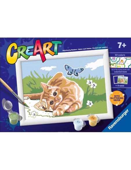 CreArt Gattino Allegro 13x18cm Kit Dipingere con Numeri RAV23092 Ravensburger | Futurartshop.com