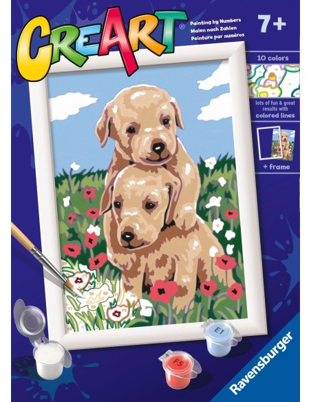 CreArt Cuddly Retriever 13x18cm Paint by Numbers Kit RAV23091 Ravensburger | Futurartshop.com