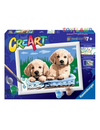 CreArt Golden Retriever Dogs 13x18cm Paint by Numbers Kit RAV289318 Ravensburger | Futurartshop.com