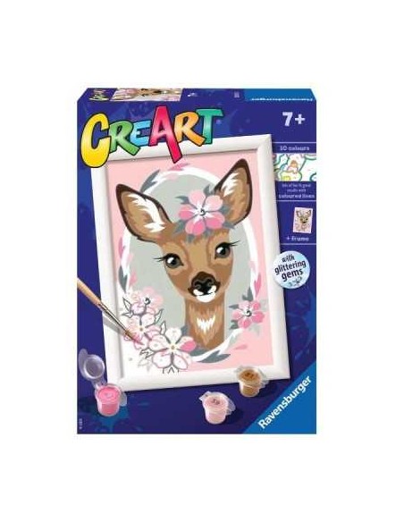 CreArt Cerbiatto Adorabile 13x18cm Kit Dipingere con Numeri RAV20072 Ravensburger | Futurartshop.com