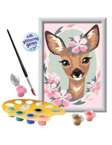 CreArt Delightful Deer 13x18cm Paint by Numbers Kit RAV20072 Ravensburger | Futurartshop.com