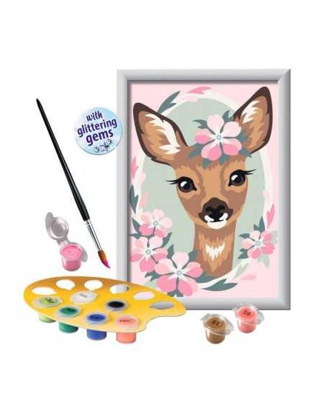 CreArt Delightful Deer 13x18cm Paint by Numbers Kit RAV20072 Ravensburger | Futurartshop.com