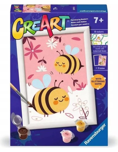 CreArt Happy Bumblebees 13x18cm Paint by Numbers Kit RAV23973 Ravensburger | Futurartshop.com