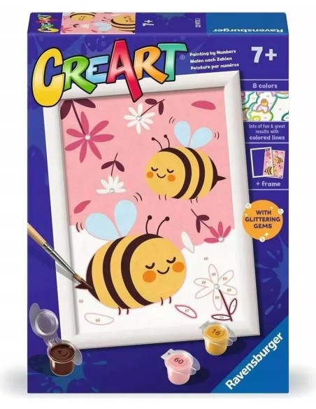 CreArt Happy Bumblebees 13x18cm Paint by Numbers Kit RAV23973 Ravensburger | Futurartshop.com