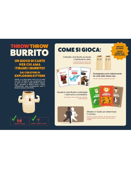 Throw Throw Burrito Exploding Kittens Party Game 2-6 Players AGREKITTBO1IT  | Futurartshop.com