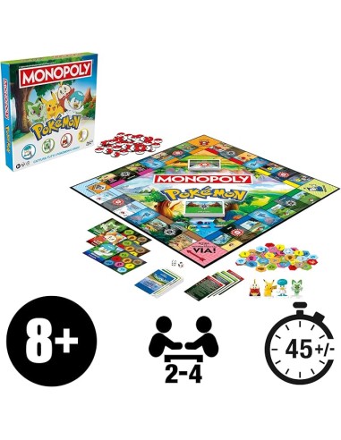 Monopoly Pokémon Edition Gioco da Tavolo 2-4 Giocatori 8+ AGRG0716 Hasbro | Futurartshop.com