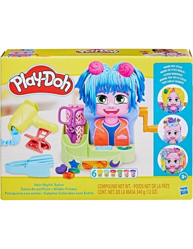 Play-Doh Hair Stylin Salon Playset 6 Cans Ages 3+ AGRF8807 Hasbro | Futurartshop.com