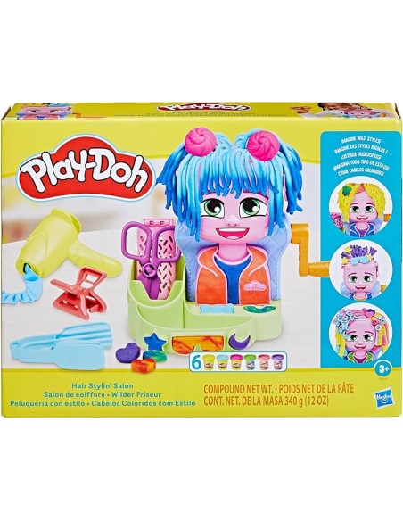 Play-Doh Hair Stylin Salon Playset 6 Cans Ages 3+ AGRF8807 Hasbro | Futurartshop.com