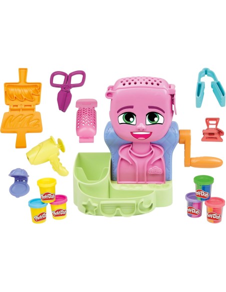 Play-Doh Hair Stylin Salon Playset 6 Cans Ages 3+ AGRF8807 Hasbro | Futurartshop.com