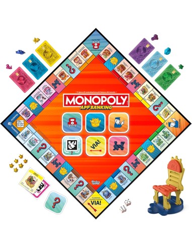 Monopoly App Banking Gioco da Tavolo 2-6 Giocatori 8+ AGRG1424 Hasbro | Futurartshop.com