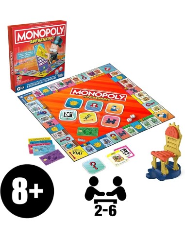 Monopoly App Banking Gioco da Tavolo 2-6 Giocatori 8+ AGRG1424 Hasbro | Futurartshop.com