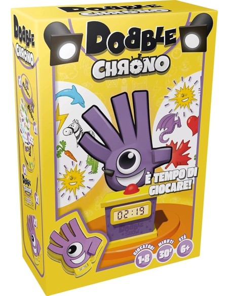 Dobble Chrono Card Game Timer 1-8 Players Age 6+ AGRDOBCH02IT  | Futurartshop.com