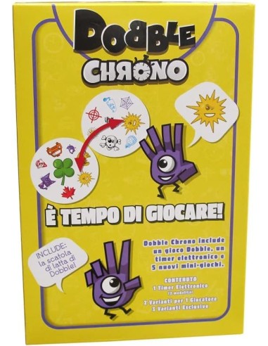 Dobble Chrono Card Game Timer 1-8 Players Age 6+ AGRDOBCH02IT  | Futurartshop.com