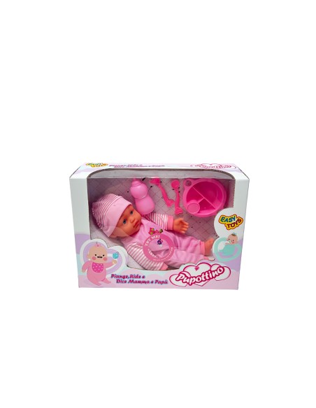 Baby Doll 25cm with Feeding Set Accessories 2 Colors Kids Toy EAS18260  | Futurartshop.com
