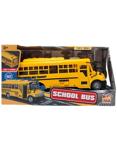 School Bus Toy with Friction Lights Sounds Kids Age 3+ EAT18133 Easy Toys | Futurartshop.com
